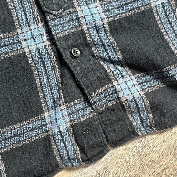 Quiksilver Men's Plaid Button Down Flannel Shirt Size Medium Blue - Picture 7 of 13